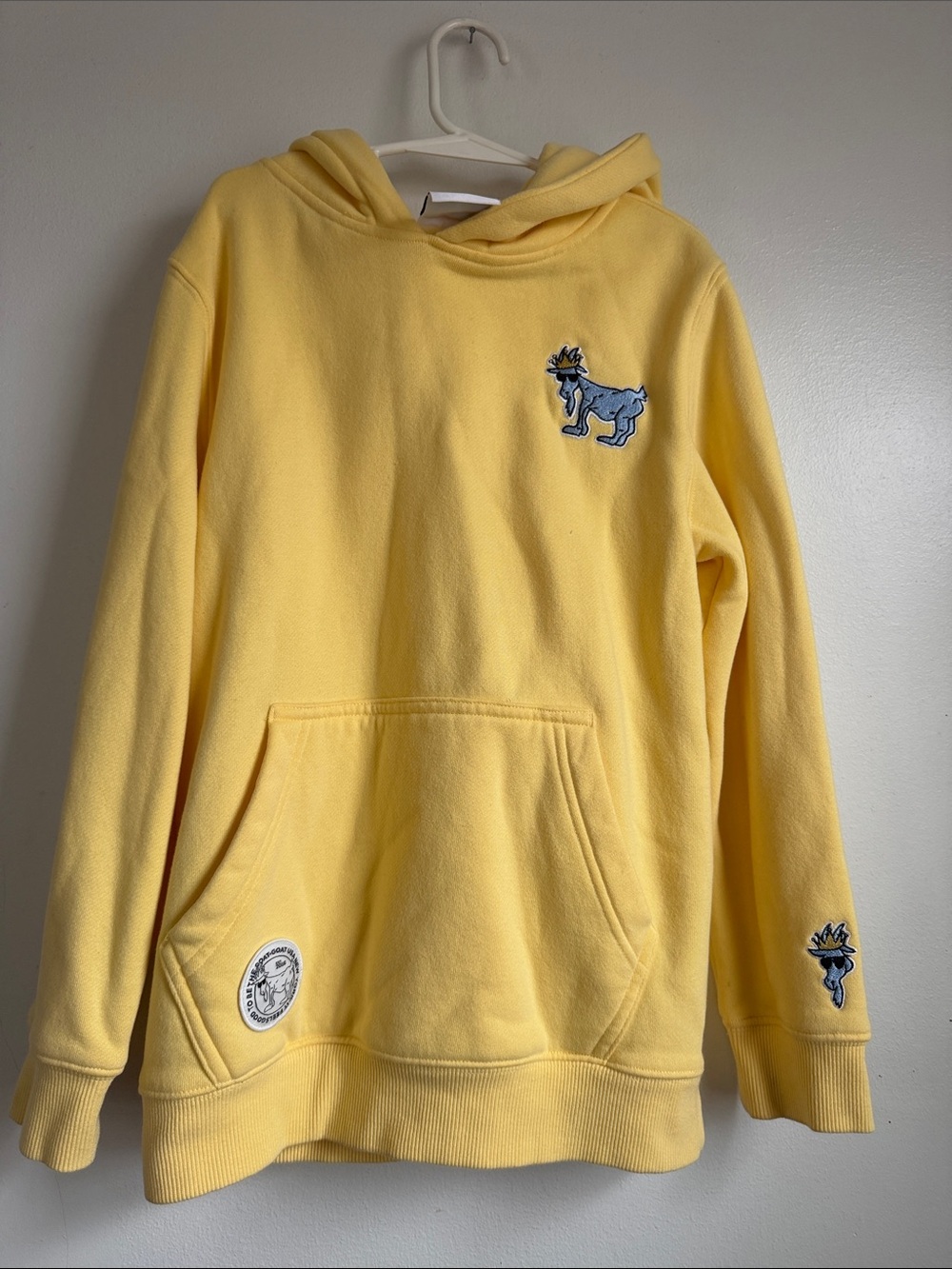 GOAT USA Yellow Hoodie Youth Medium Embroidered Logo